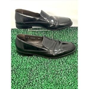 Mezlan Mens Black Patent Leather Loafers Slip-On Dress Shoes Sz 9M Made in Spain